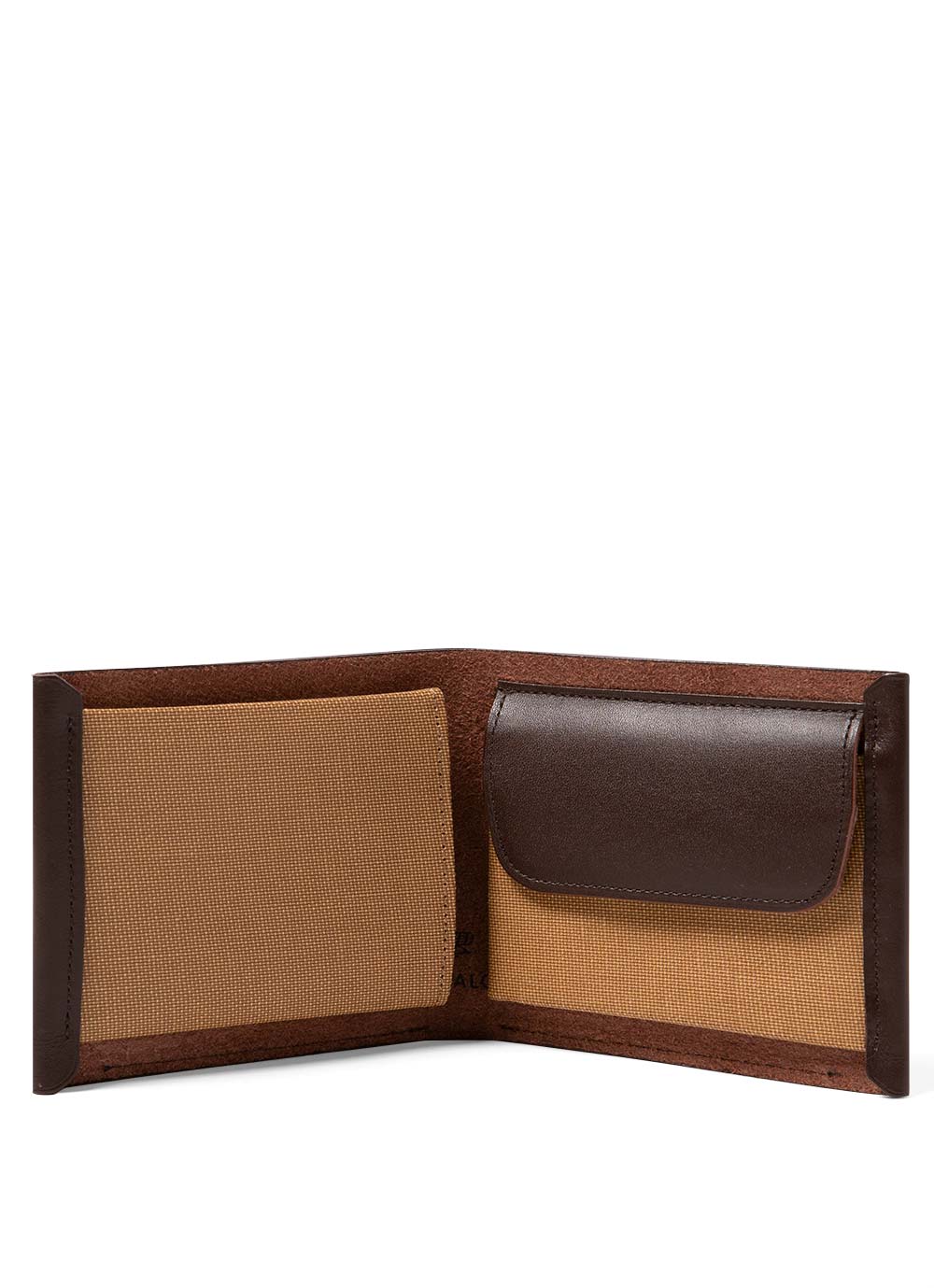 Men&rsquo;s Postalco for Sunspel Leather Billfold Wallet in Dark Brown