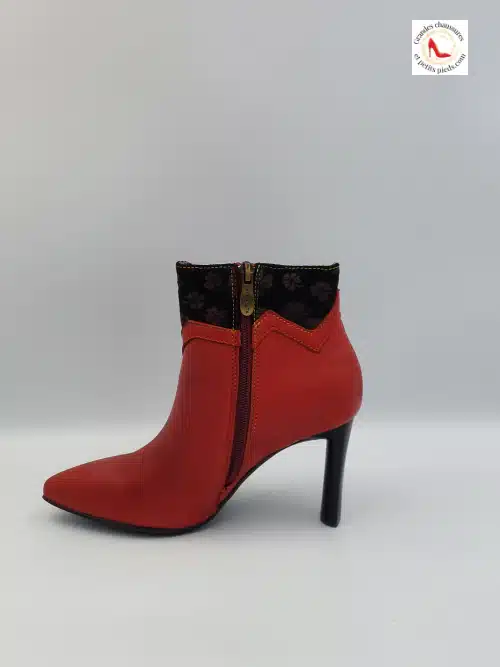 Bottines Gecnieo Rouge Cuir – Image 3