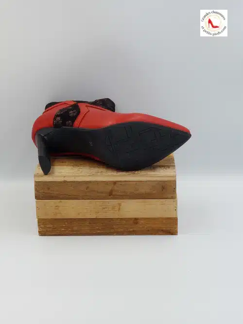 Bottines Gecnieo Rouge Cuir – Image 5