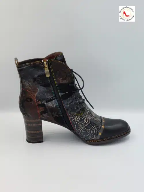 Bottines Elceao Noir et Or – Image 3