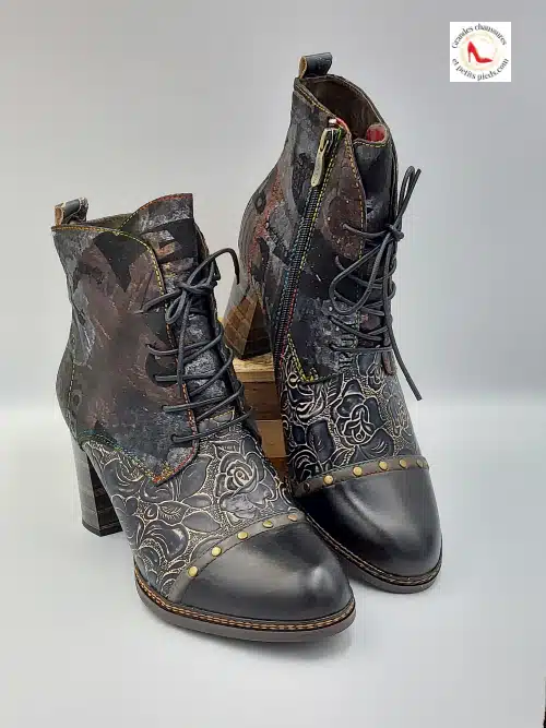 Bottines Elceao Noir et Or