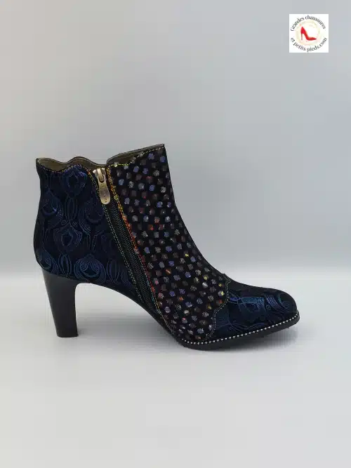 Bottines Albane Cuir Bleu – Image 3