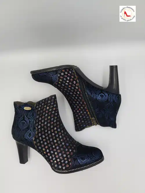Bottines Albane Cuir Bleu – Image 4