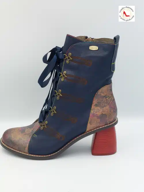 Bottines Evcao Cuir Bleu – Image 3
