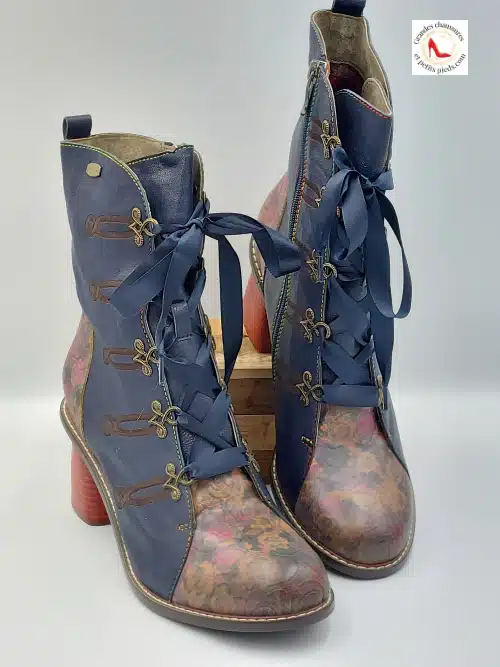 Bottines Evcao Cuir Bleu