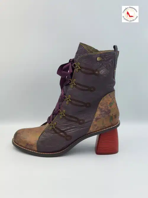 Bottines Evcao Cuir Violet – Image 4