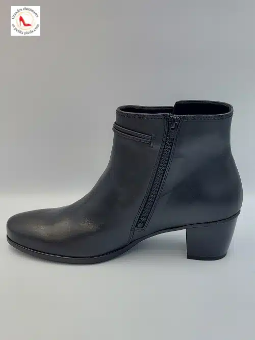 Bottines Noires Cuir Lisse – Image 3
