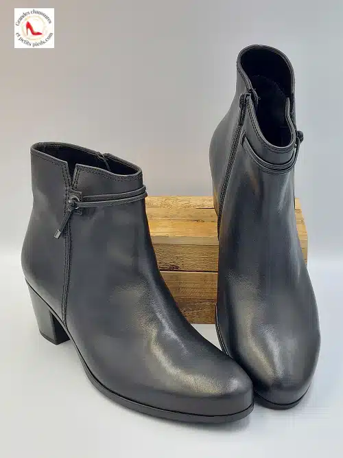Bottines Noires Cuir Lisse – Image 4