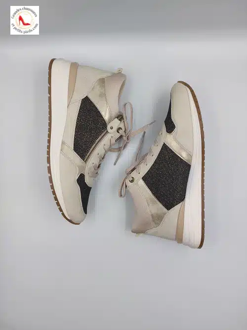 Sneakers Beiges Noires – Image 6