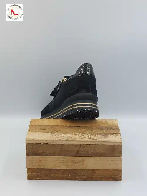Sneakers Cuir Textile Noir – Image 5