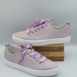 Baskets Cuir Souple Mauve