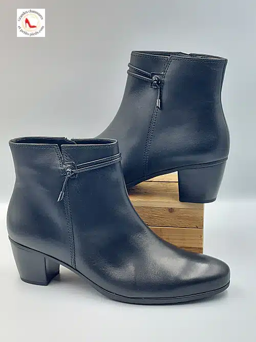 Bottines Noires Cuir Lisse
