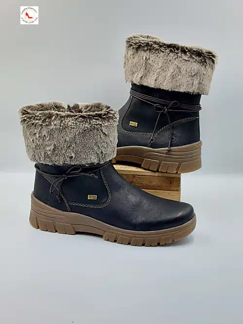 Bottines Noires Fourrure Synthétique