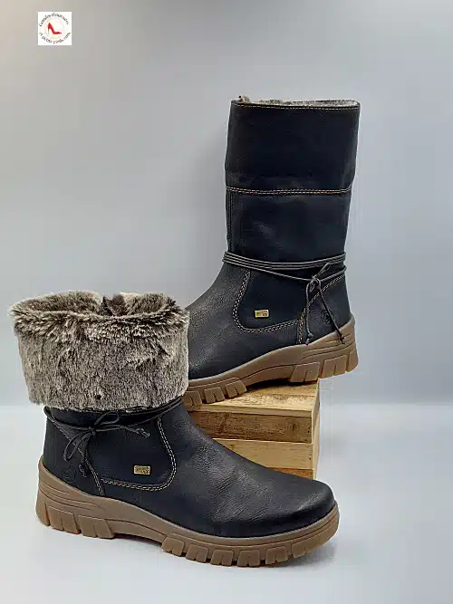 Bottines Noires Fourrure Synthétique