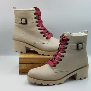 Bottines Cuir Souple Crème