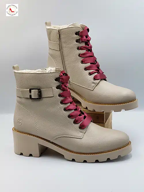 Bottines Cuir Souple Crème