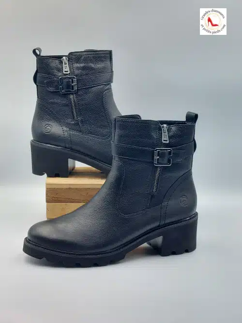 Bottines Cuir Souple Noir