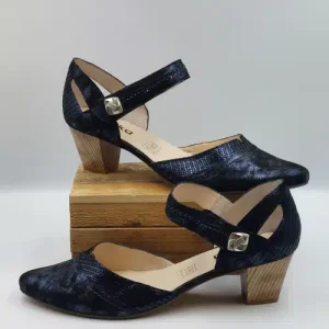 Sandale Trotteur Cuir Bleu Irisé