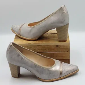 Escarpins Gris Irisé en Cuir
