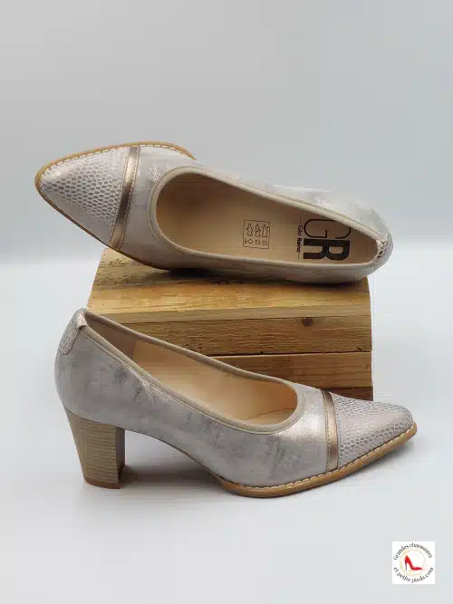 Escarpins Gris Irisé en Cuir