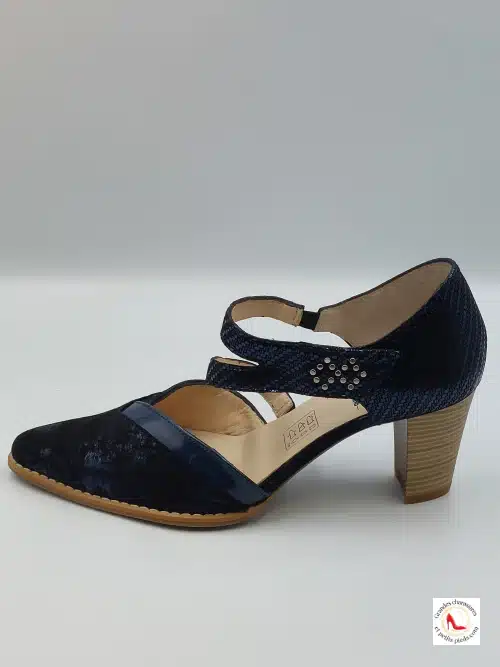 Escarpin Sandale Bleu Irisé Cuir – Image 5