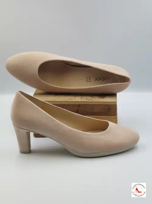 Escarpins Cuir Suède Beige Rosé