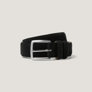Men's Suede Belt in Black