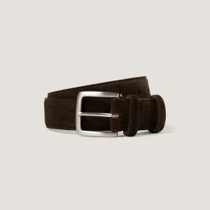 Men's Suede Belt in Brown