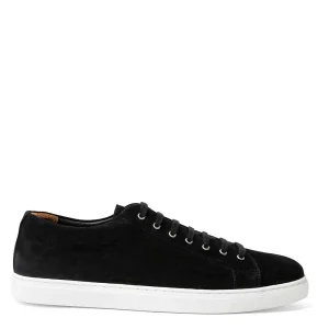 Men's Suede Tennis Shoes in Black in Black