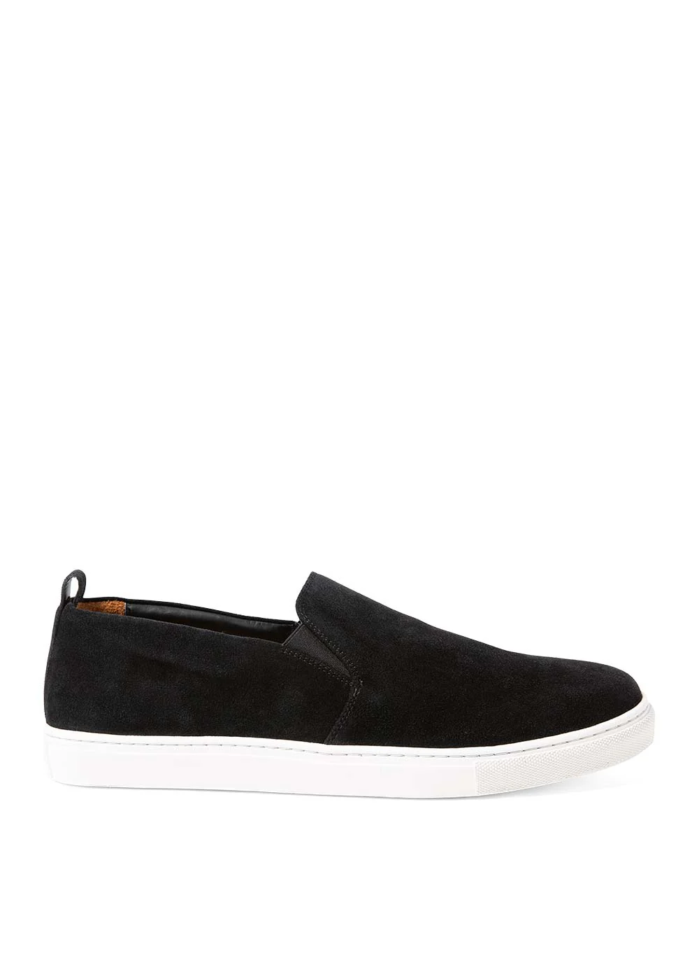 Men's Suede Slip On Trainers in Black