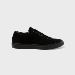Men's Suede Tennis Shoe in Black