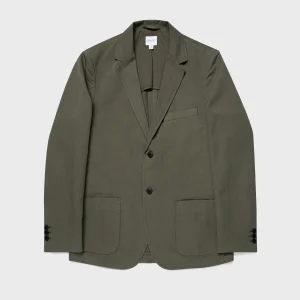 Men's Cotton Linen Unstructured Blazer in Khaki
