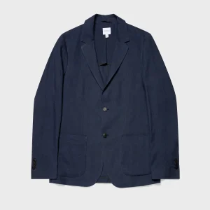 Men's Linen Blazer in Light Navy