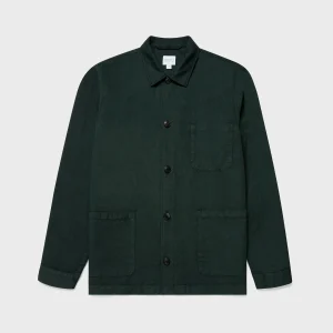 Men's Cotton Linen Twin Pocket Jacket in Seaweed