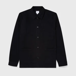 Men's Brushed Cotton Twin Pocket Jacket in Black
