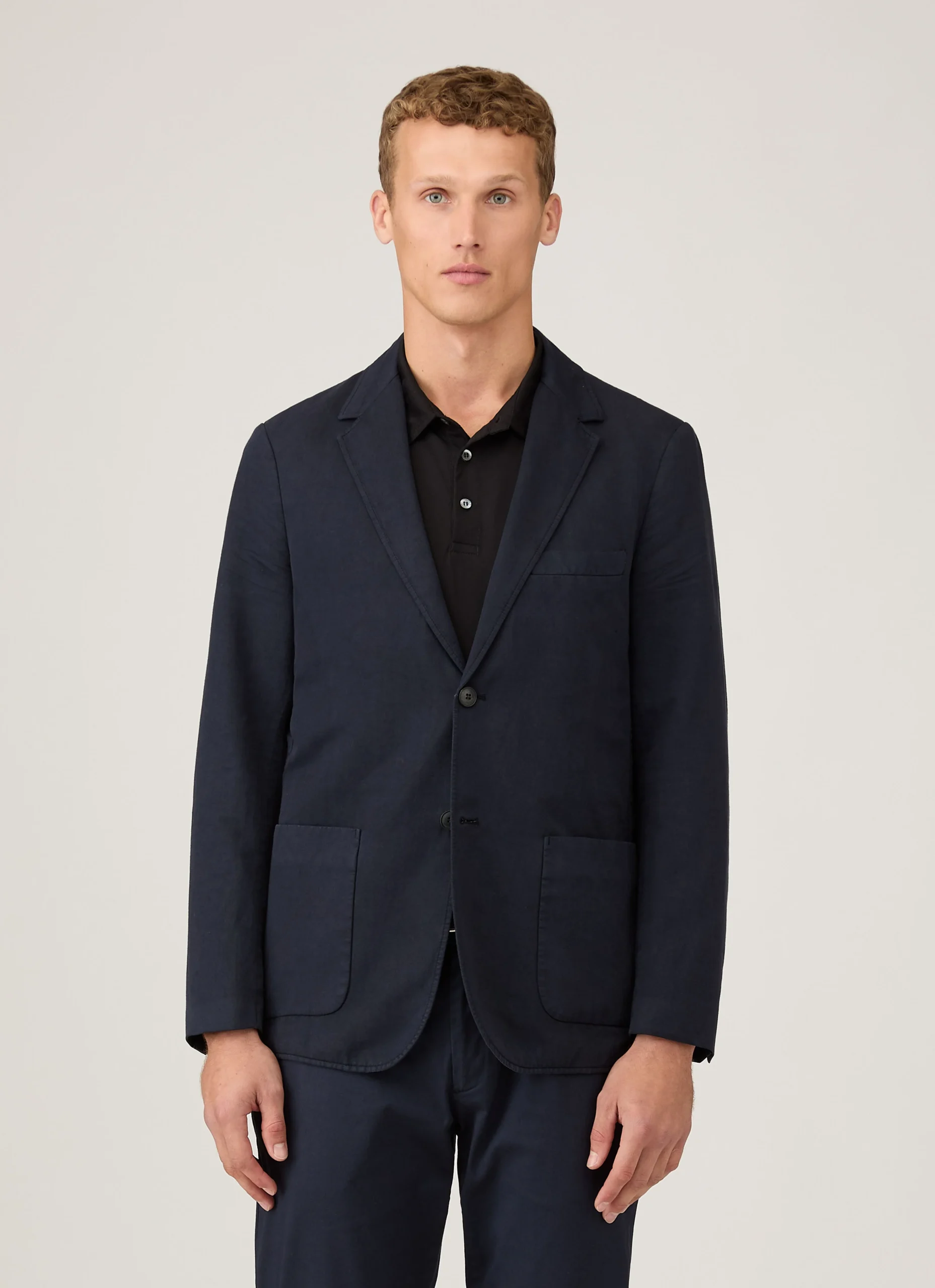 Men&rsquo;s Cotton Linen Blazer in Navy