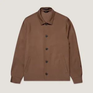 Men's Wool Twill Jacket in Light Brown