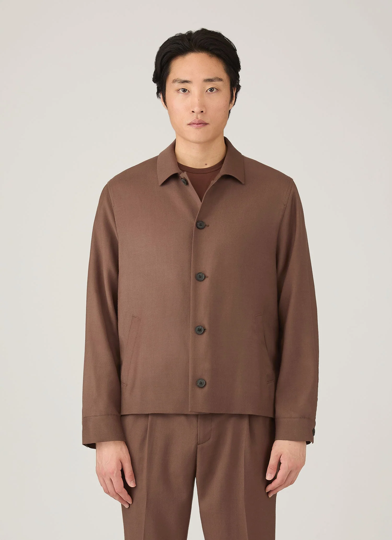 Men&rsquo;s Wool Twill Jacket in Light Brown