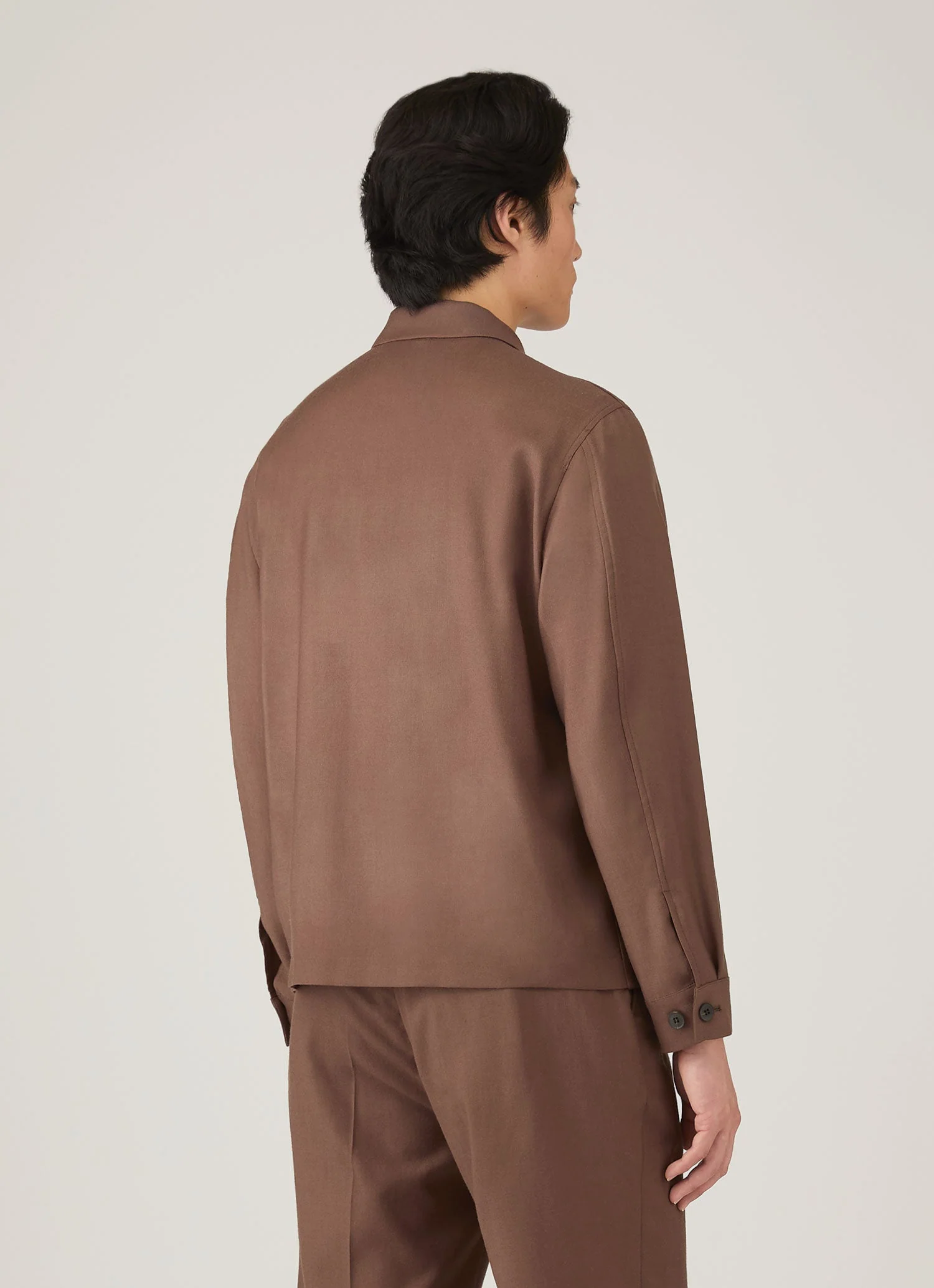 Men's Wool Twill Jacket in Light Brown – Image 5