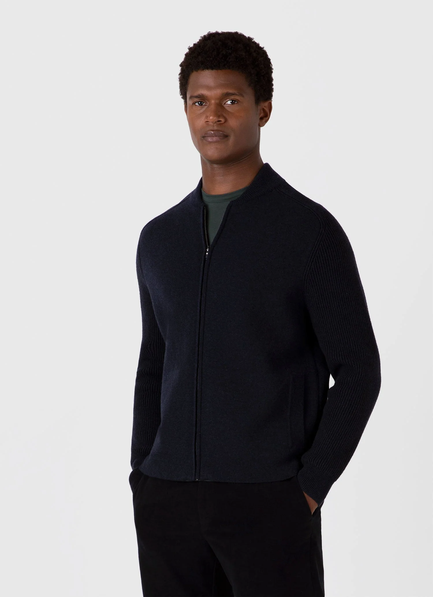 Men&rsquo;s Double Faced Bomber Jacket in Navy