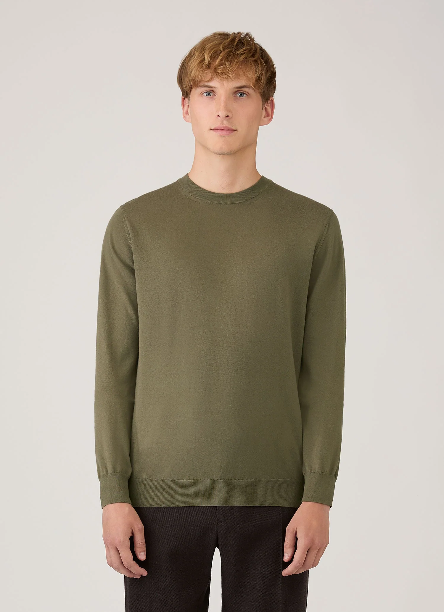 Men&rsquo;s Lightweight Cotton Jumper in Khaki