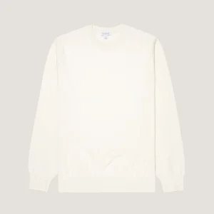 Men's Lightweight Cotton Jumper in Ecru