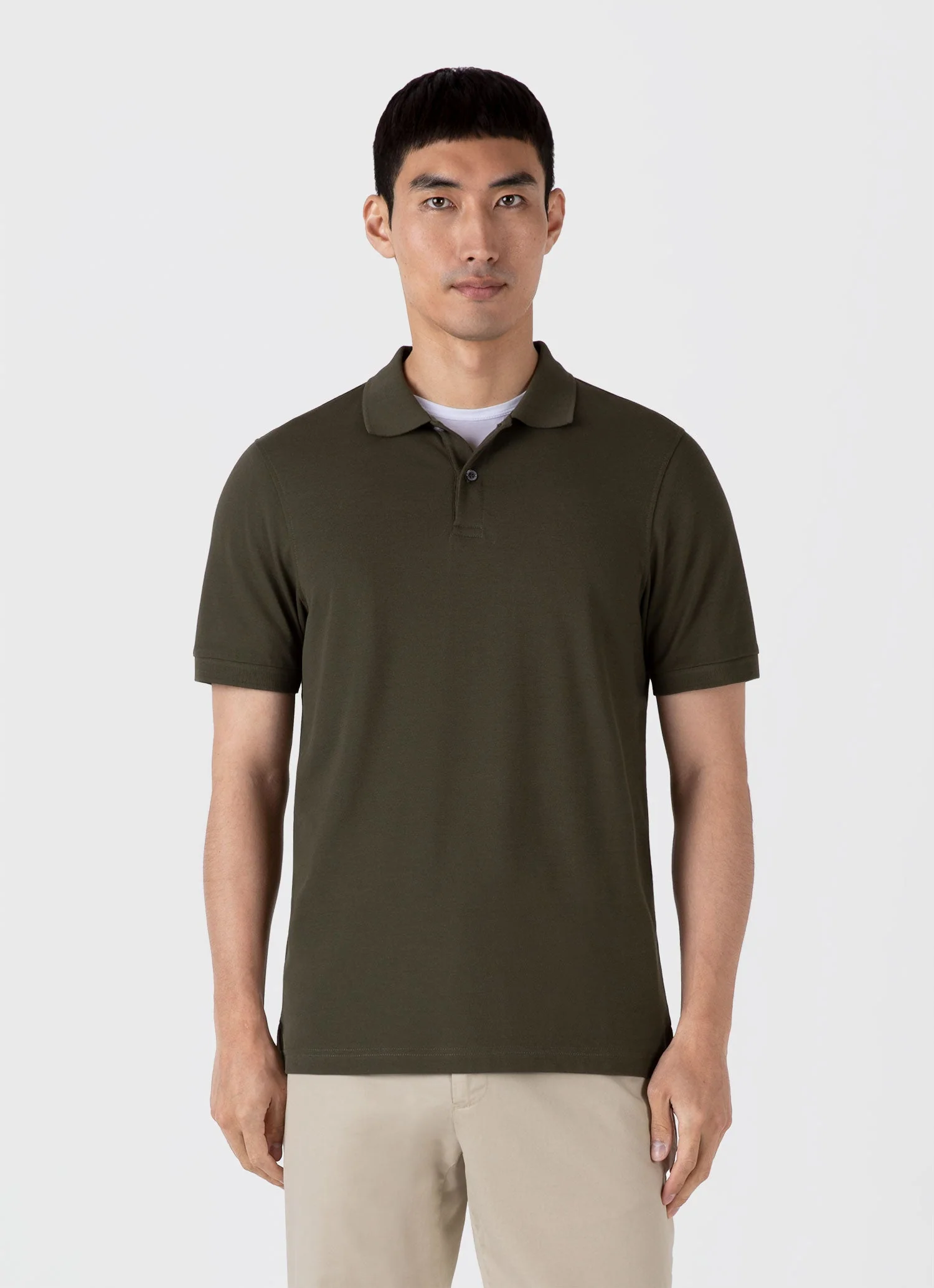 Men&rsquo;s Piqué Polo Shirt in Pine Green