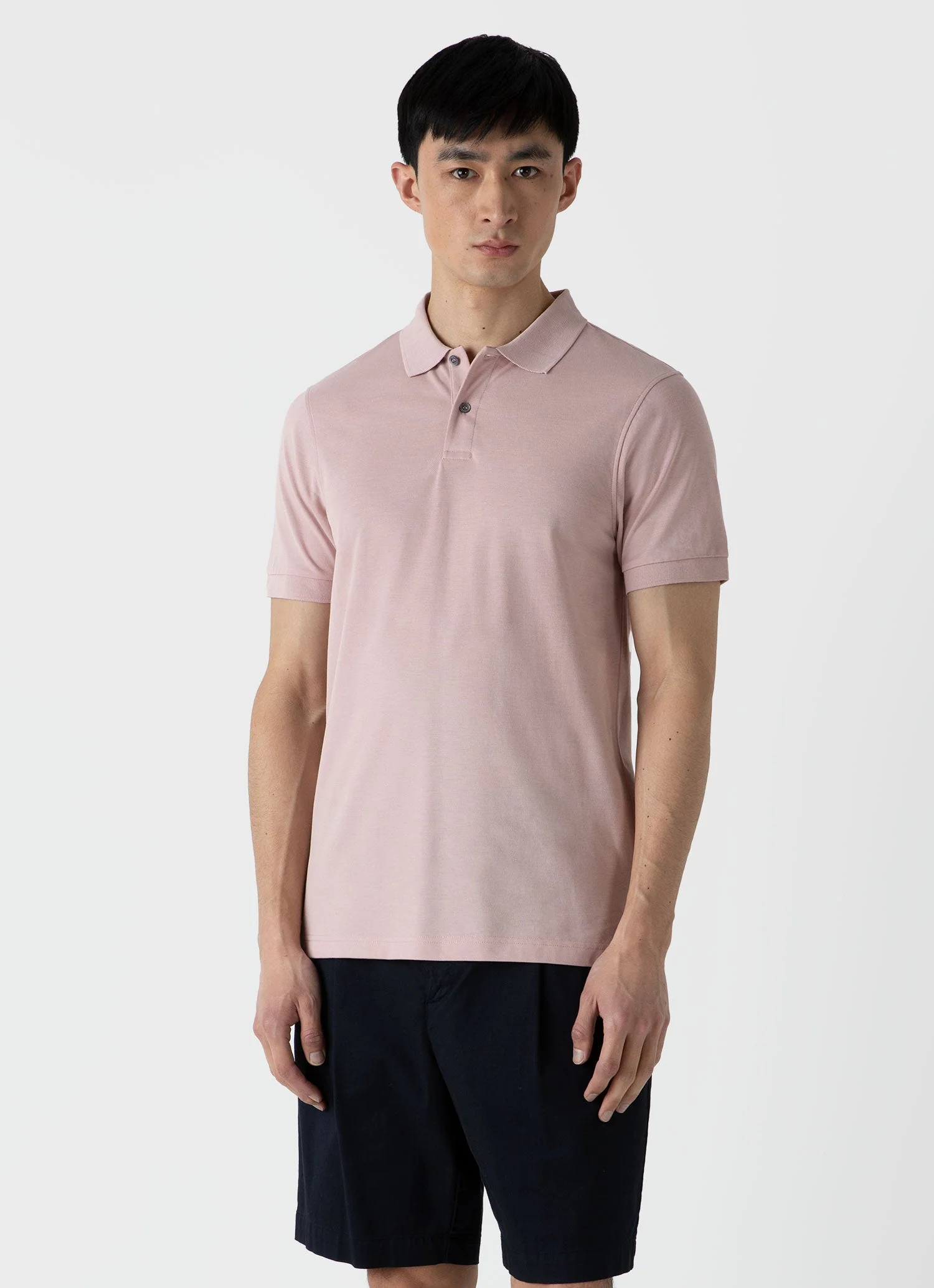 Men&rsquo;s Piqué Polo Shirt in Shell Pink