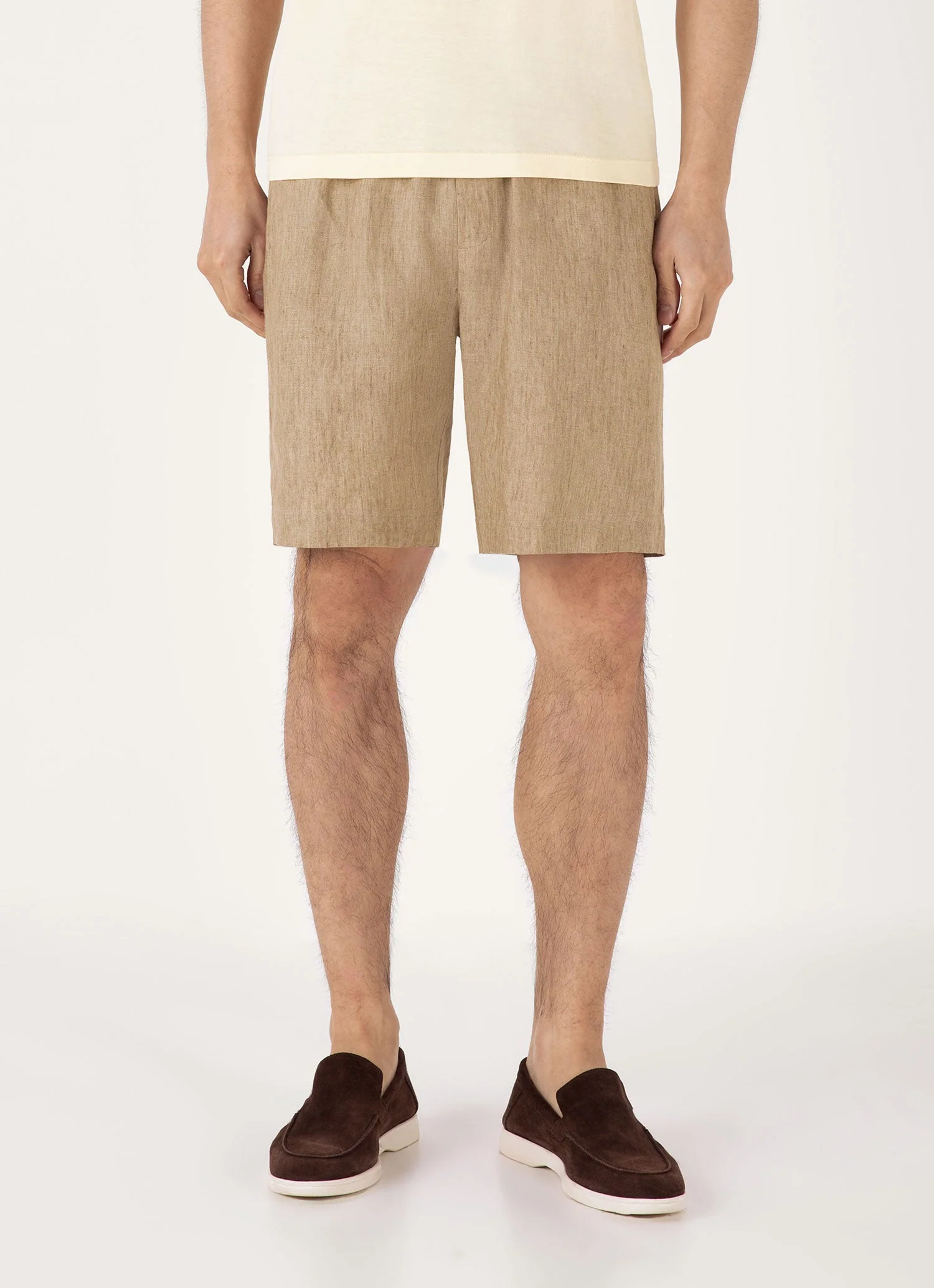 Men&rsquo;s Linen Drawstring Short in Dune Melange