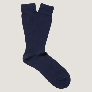 Men's Long Staple Cotton Socks in Navy