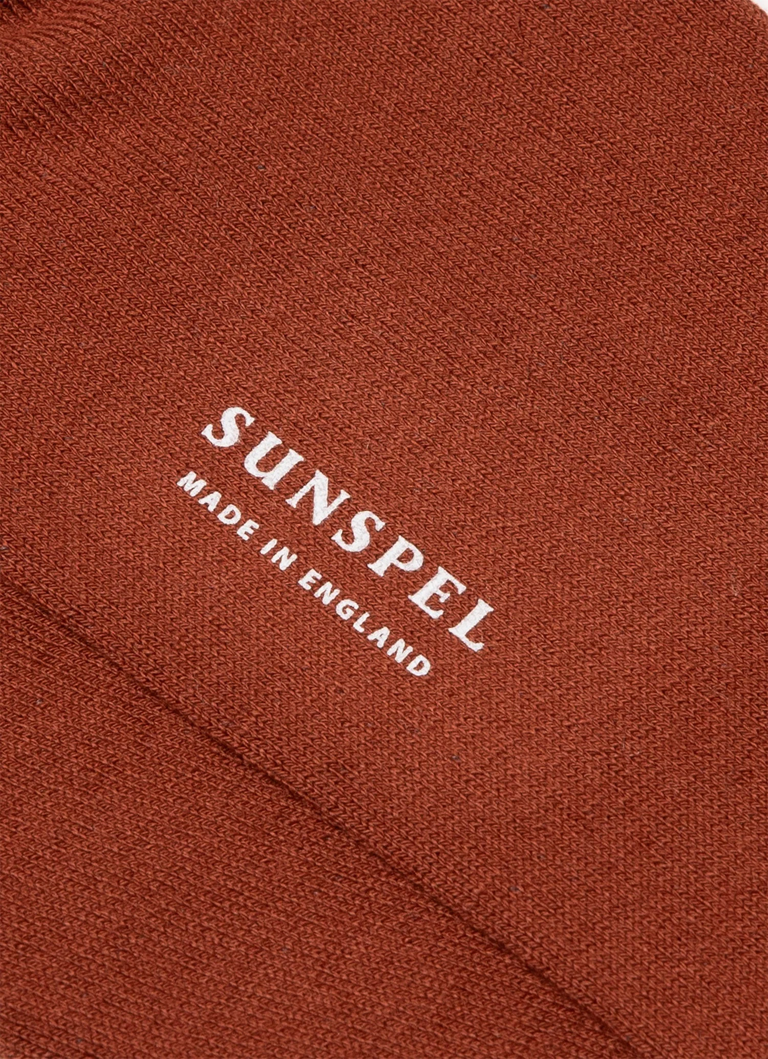 Men&rsquo;s Cotton Socks in Rust