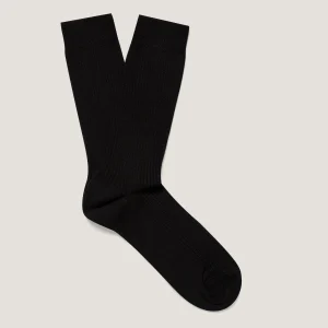 Men's Cotton Ribbed Socks in Black