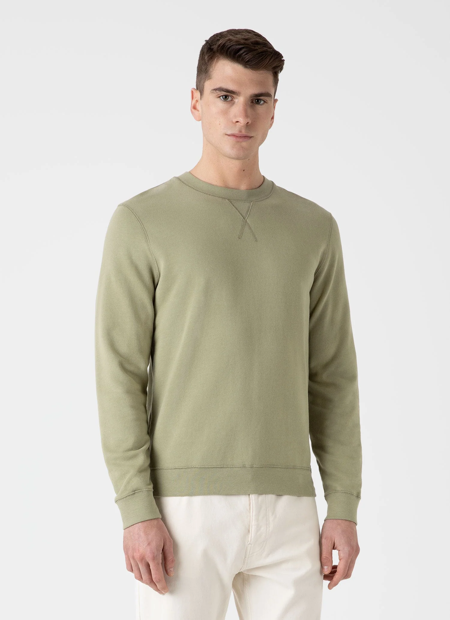 Men&rsquo;s Loopback Sweatshirt in Pale Khaki