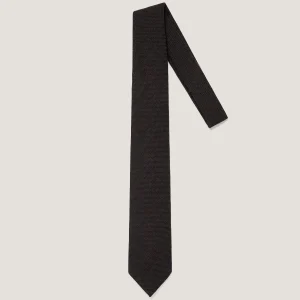 Men's Textured Wool Tie in Truffle